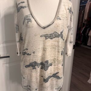 Express Gray 3/4 Sleeve Relaxed T-Shirt